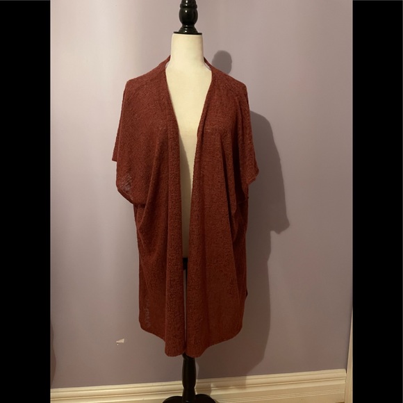 UO Out From Under Wine Open Back Cardigan - Picture 2 of 3